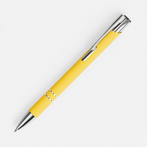 Ручка шариковая Keskus Soft Touch, желтая