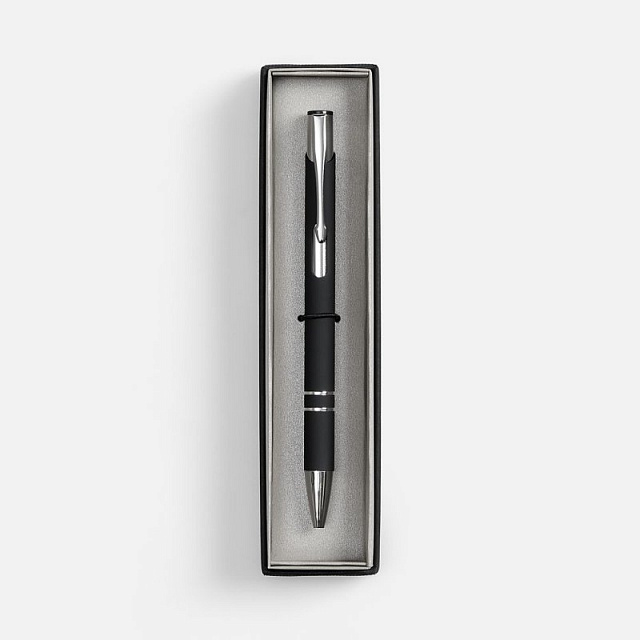 Ручка шариковая Keskus Soft Touch в футляре, черная