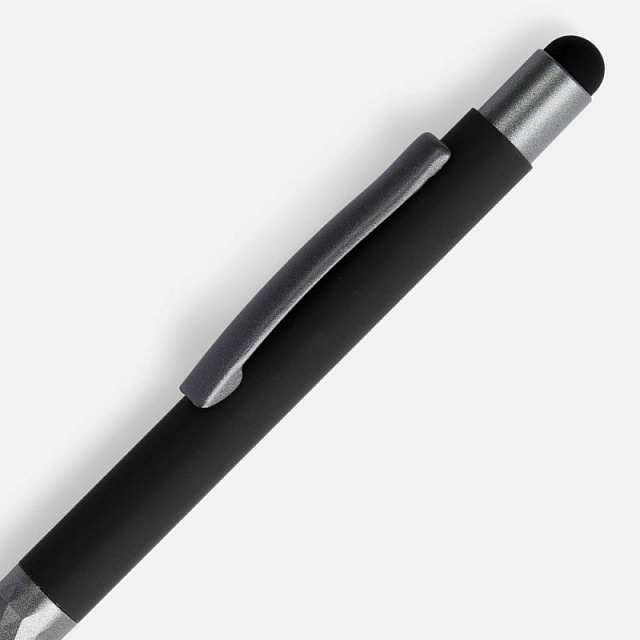 Ручка шариковая Digit Soft Touch со стилусом, черная