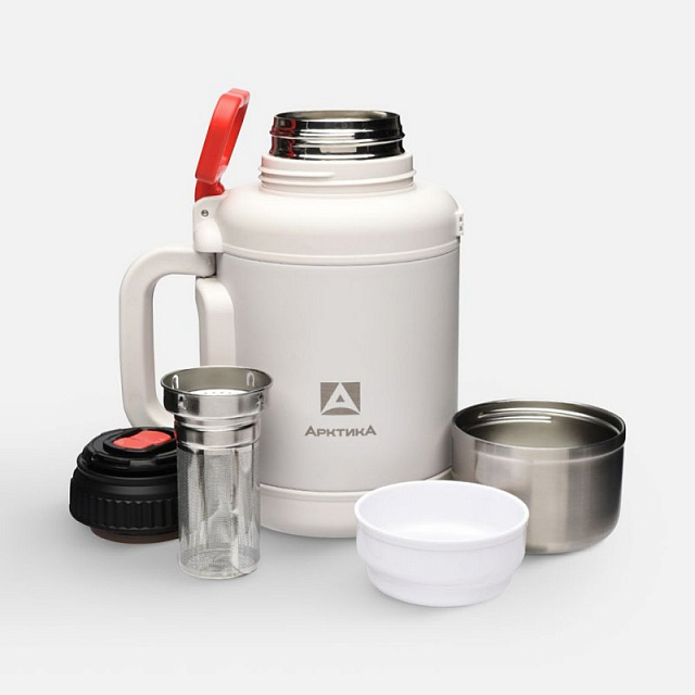 Термос «Арктика 1900» со складной ручкой, белый